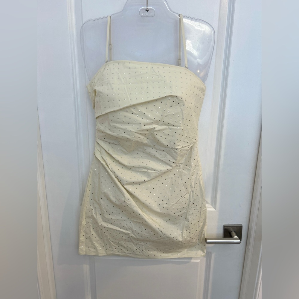 Rebecca Minkoff Chalk Removable Straps Dress with Silver Studs size 4